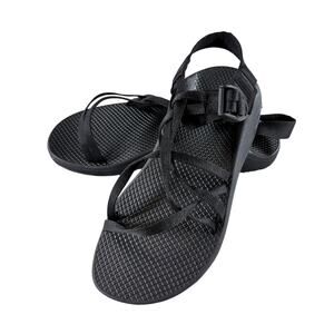 Chaco ZX/1 Dual Strap Cloud Sandal Women Solid Black_Solid Sz 9 EUC